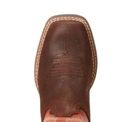 'Ariat' Youth 8" Hoolihan Alamo - Orange / Brown -Fashion Boots Store 10021598 toe 1024x1024@2x