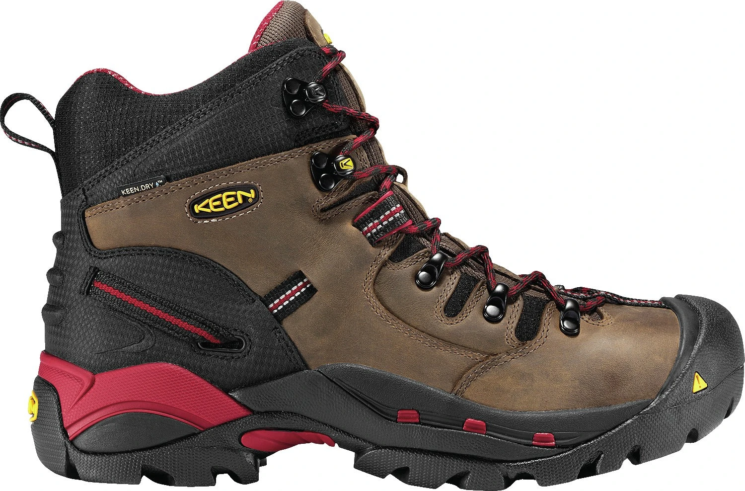 'Keen Utility' Men's 6" Pittsburgh WP Steel Toe - Bison Brown / Red / Black 3 'Keen Utility' Men's 6" Pittsburgh WP Steel Toe - Bison Brown / Red / Black