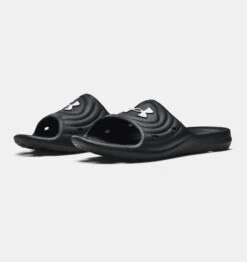 'Under Armour' Men's Locker IV Slide Sandal - Black / Black / White -Fashion Boots Store 3023758 001 PAIR 1024x1024@2x