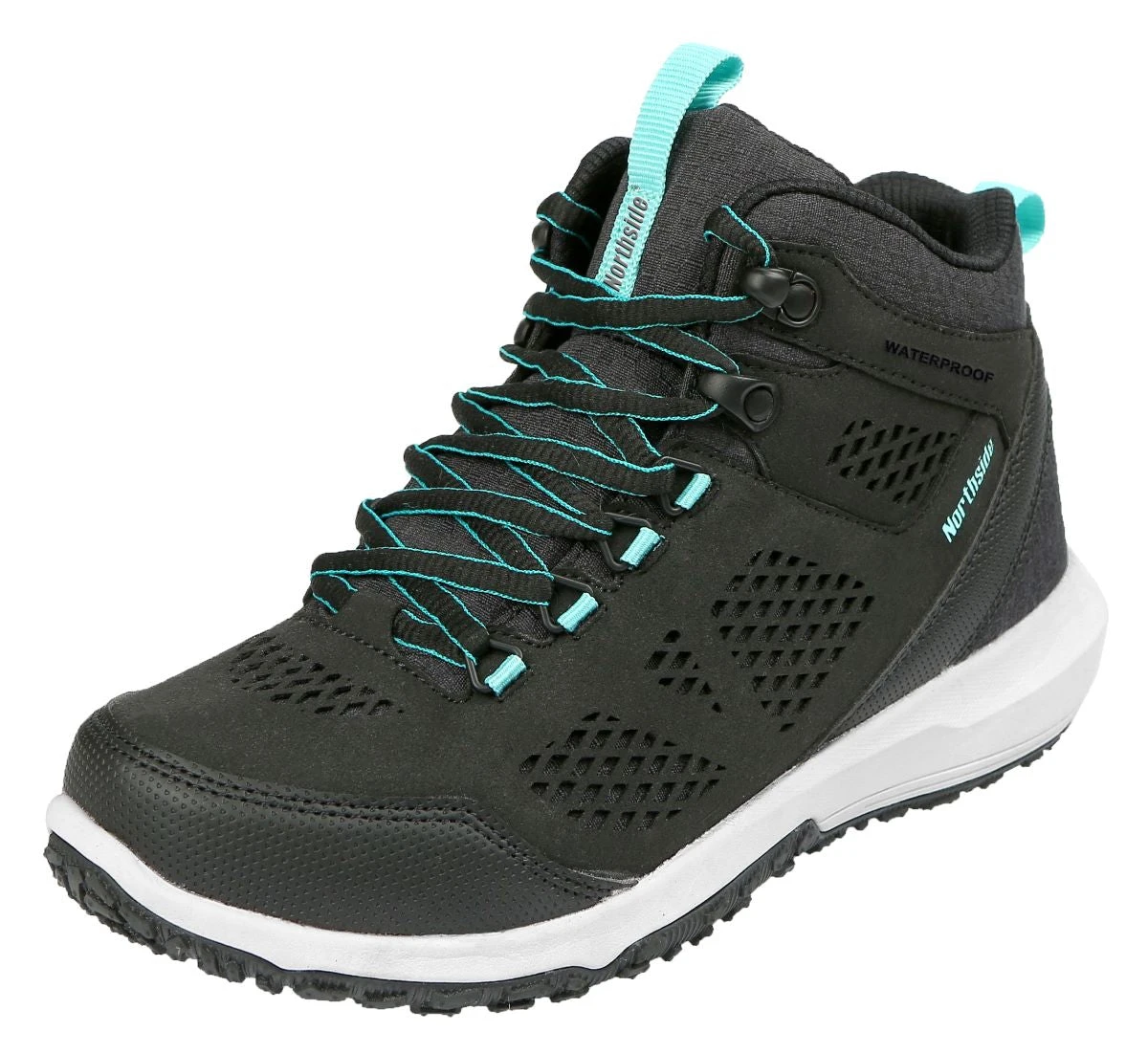'Northside' Women's Benton WP Mid Hiker - Black / Aqua 3 'Northside' Women's Benton WP Mid Hiker - Black / Aqua