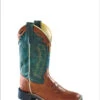 'Old West' Child's 9" Western Square Toe - Cognac / Teal 1 'Old West' Child's 9" Western Square Toe - Cognac / Teal -Fashion Boots Store BSC1872 1024x1024@2x