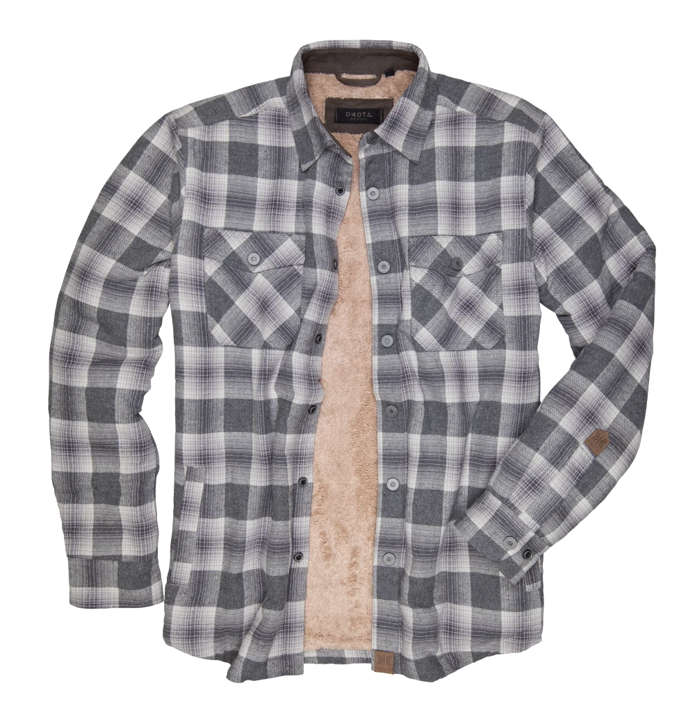 'Dakota Grizzly' Men's Ivan Sherpa Lined Shacket - Ash 3 'Dakota Grizzly' Men's Ivan Sherpa Lined Shacket - Ash