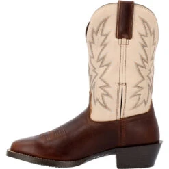 'Durango' Men's 11" Westward Western Square Toe - Chocolate / Bone -Fashion Boots Store DDB0422 instep profile 1024x1024@2x