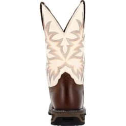 'Durango' Men's 11" WorkHorse™ Western Steel Toe - Chocoloate / Bone -Fashion Boots Store DDB0426 back 1024x1024@2x