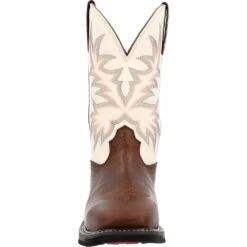 'Durango' Men's 11" WorkHorse™ Western Steel Toe - Chocoloate / Bone -Fashion Boots Store DDB0426 front 1024x1024@2x