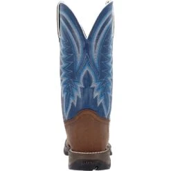 'Durango' Men's 12" Rebel Western Square Toe - Saddle Brown / Denim Blue -Fashion Boots Store DDB0429 back 1024x1024@2x