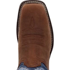 'Durango' Men's 12" Rebel Western Square Toe - Saddle Brown / Denim Blue -Fashion Boots Store DDB0429 birdseye 1024x1024@2x