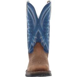 'Durango' Men's 12" Rebel Western Square Toe - Saddle Brown / Denim Blue -Fashion Boots Store DDB0429 front 1024x1024@2x