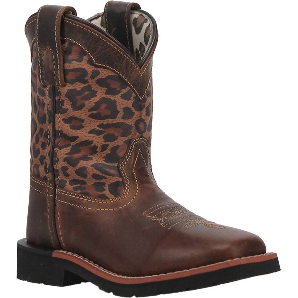 'Dan Post' Youth 9" Makucha Leopard Western Square Toe - Tan / Multi (Sizes 3Y-6Y) 8 'Dan Post' Youth 9" Makucha Leopard Western Square Toe - Tan / Multi (Sizes 3Y-6Y) - Image 6