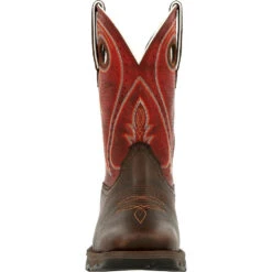 'Durango' Women's 11" LADY REBEL Square Toe - Dark Chestnut And Crimson -Fashion Boots Store DRD0408 front 1024x1024@2x