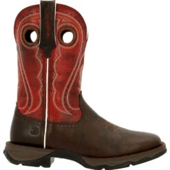 'Durango' Women's 11" LADY REBEL Square Toe - Dark Chestnut And Crimson