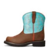'Ariat' Youth 6" Cowpoke Fatbaby Western - Dark Brown / Turquoise -Fashion Boots Store F20 YTH WEST 10034014 side 1024x1024@2x