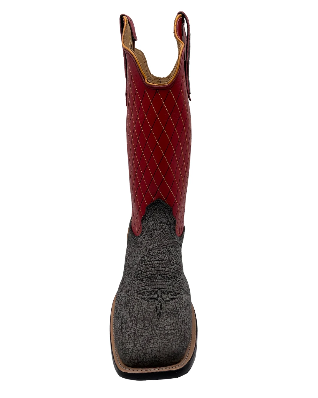 'Fenoglio' Men's 13" Cape Buffalo Western Square Toe - Grey / Red 6 'Fenoglio' Men's 13" Cape Buffalo Western Square Toe - Grey / Red - Image 4