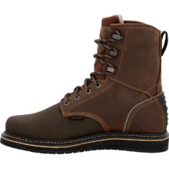 'Georgia Boot' Men's 8" AMP LT Poser EH Wedge Soft Toe - Brown -Fashion Boots Store GB00520 instep profile 1024x1024@2x
