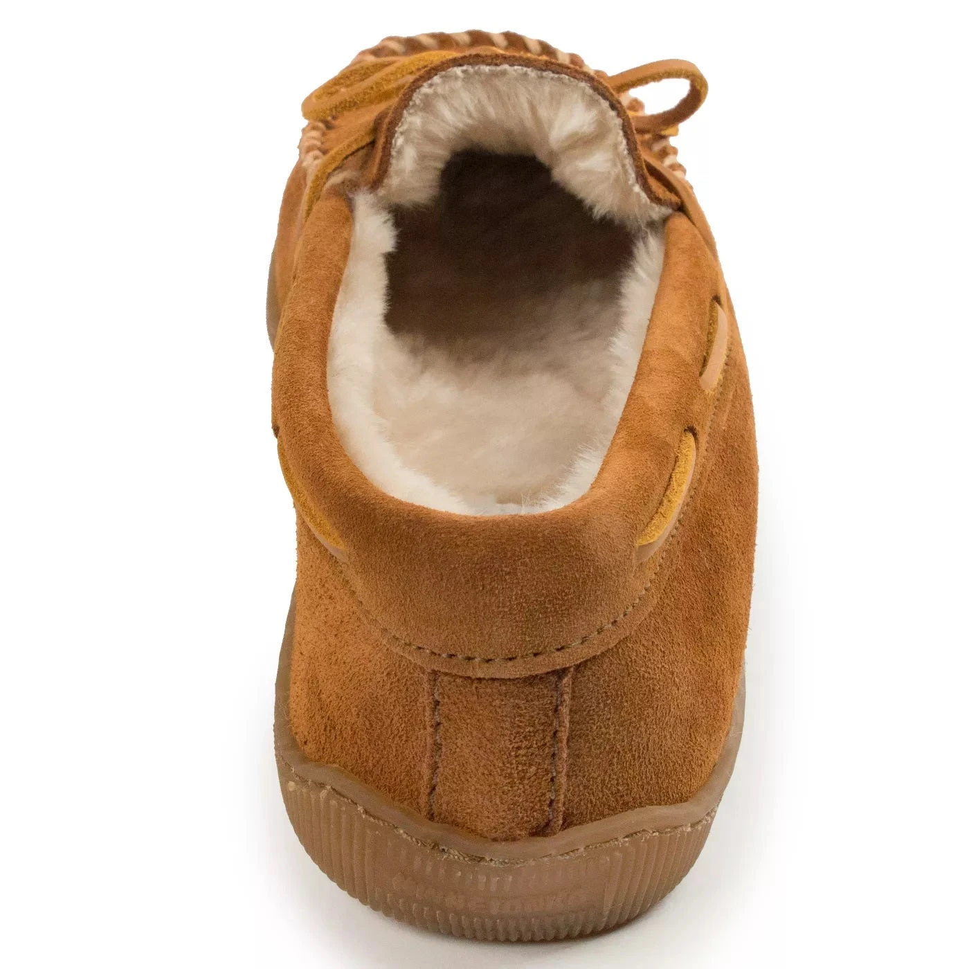 'Minnetonka' Men's Pile Lined Hardsole Moc Slipper - Tan (Ext. Sizes) 5 'Minnetonka' Men's Pile Lined Hardsole Moc Slipper - Tan (Ext. Sizes) - Image 3