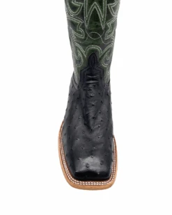 'Anderson Bean' Men's 13" HorsePower Top Hand Full Quill Ostrich - Black / Emerald Explosion -Fashion Boots Store HP80044 1024x1024@2x