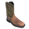 'Old West' Children's Western Broad Square Toe - Brown / Green 2 'Old West' Children's Western Broad Square Toe - Brown / Green -Fashion Boots Store IMG 9817 1024x1024@2x