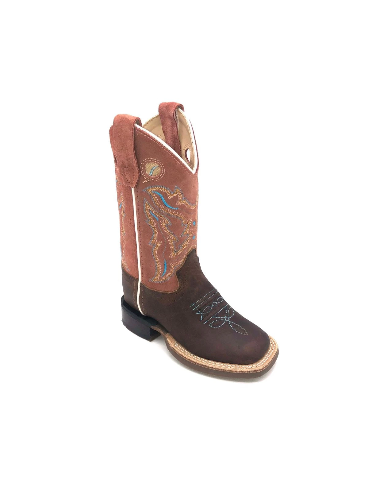 'Old West' Children's Western Broad Square Toe - Brown / Rust 3 'Old West' Children's Western Broad Square Toe - Brown / Rust