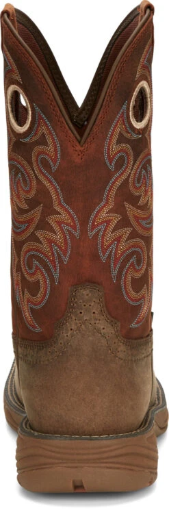 'Justin' Men's 11" Rush Western Square Toe - Peanut Tan / Bronze Orange -Fashion Boots Store JST 006 SE7402 1024x1024@2x