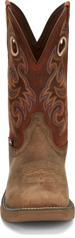 'Justin' Men's 11" Rush Western Square Toe - Peanut Tan / Bronze Orange -Fashion Boots Store JST 008 SE7402 1024x1024@2x