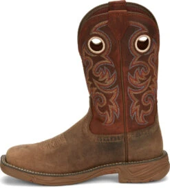 'Justin' Men's 11" Rush Western Square Toe - Peanut Tan / Bronze Orange -Fashion Boots Store JST 009 SE7402 1024x1024@2x