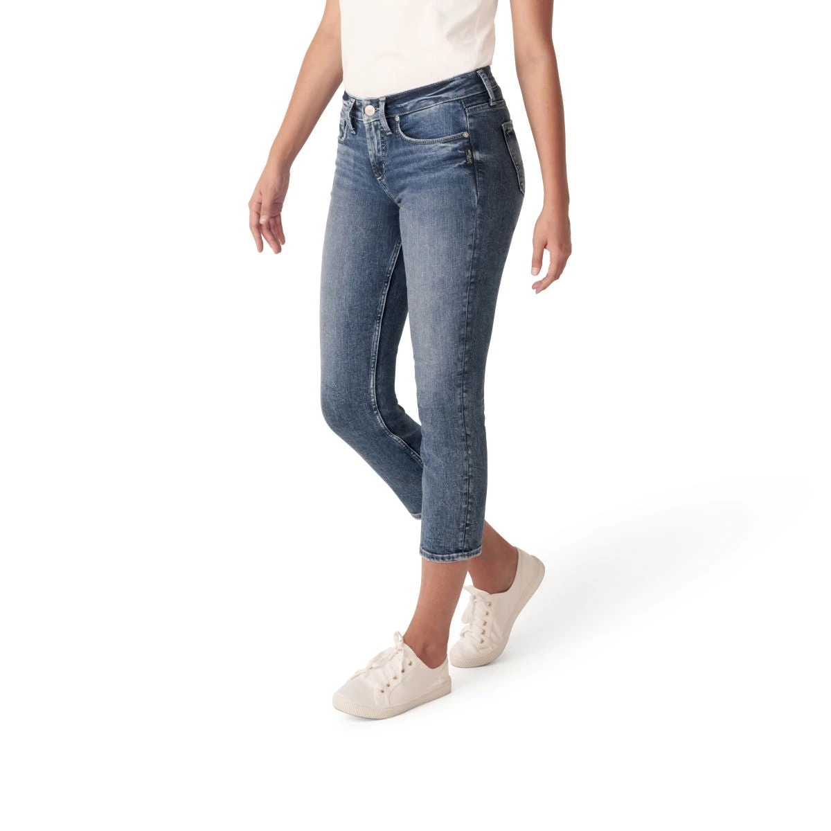 'Silver Jeans' Women's Suki Mid Rise Straight Capri - Dark Indigo 5 'Silver Jeans' Women's Suki Mid Rise Straight Capri - Dark Indigo - Image 3