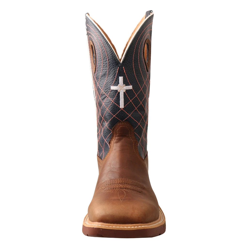'Twisted X' Men's 12" CellStretch® Western WP Square Toe - Mocha / Navy 8 'Twisted X' Men's 12" CellStretch® Western WP Square Toe - Mocha / Navy - Image 6