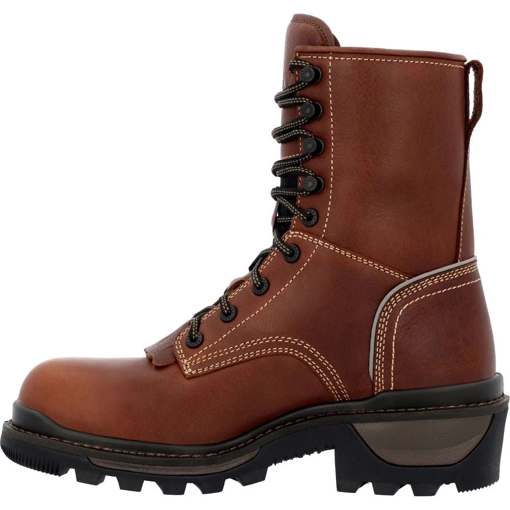 'Rocky' Men's 9" Rams Horn EH WP Logger Soft Toe - Brown 9 'Rocky' Men's 9" Rams Horn EH WP Logger Soft Toe - Brown - Image 7