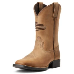 'Ariat' Youth Patriot 2.0 Square Toe - Homestead Brown -Fashion Boots Store S22 YTH WEST 10039909 3 4 front 1 1024x1024@2x