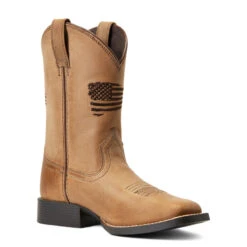 'Ariat' Youth Patriot 2.0 Square Toe - Homestead Brown -Fashion Boots Store S22 YTH WEST 10039909 medial 1024x1024@2x
