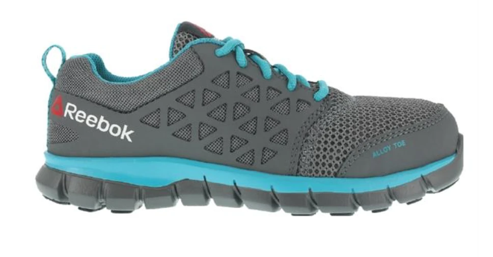 'Reebok' Women's Sublite Cushion ESD SR Alloy Toe - Grey / Turquoise 6 'Reebok' Women's Sublite Cushion ESD SR Alloy Toe - Grey / Turquoise - Image 4