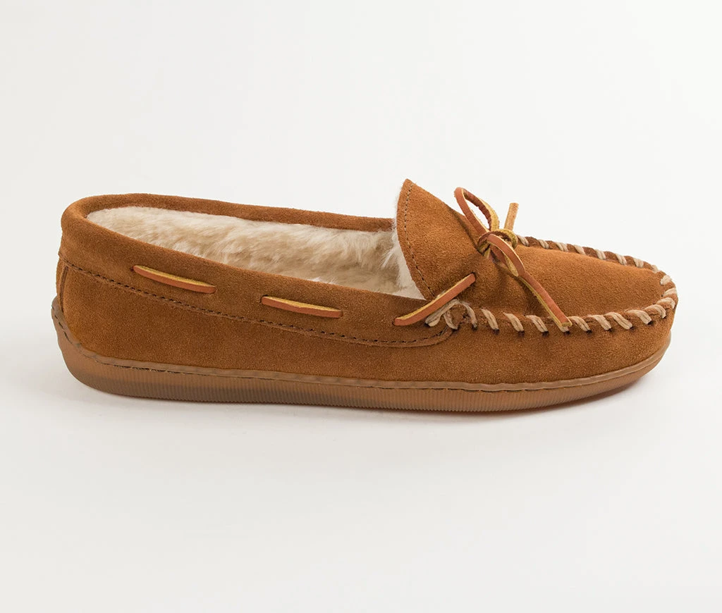 'Minnetonka' Men's Pile Lined Hardsole Moc Slipper - Brown (Ext. Sizes) 6 'Minnetonka' Men's Pile Lined Hardsole Moc Slipper - Brown (Ext. Sizes) - Image 4