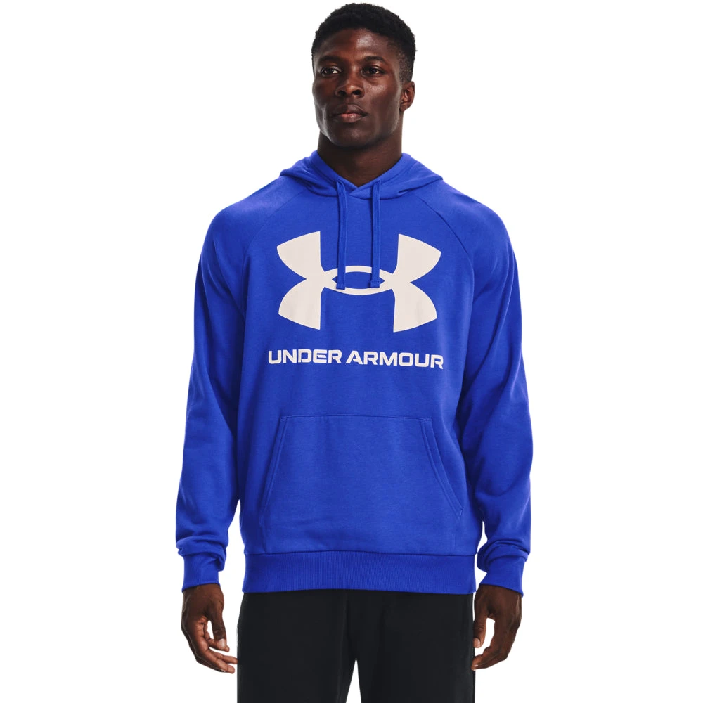'Under Armour' Men's Rival Fleece Big Logo Hoodie - Versa Blue / Onyx White 3 'Under Armour' Men's Rival Fleece Big Logo Hoodie - Versa Blue / Onyx White