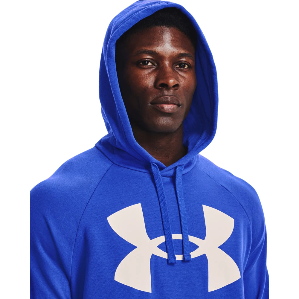 'Under Armour' Men's Rival Fleece Big Logo Hoodie - Versa Blue / Onyx White 4 'Under Armour' Men's Rival Fleece Big Logo Hoodie - Versa Blue / Onyx White - Image 2